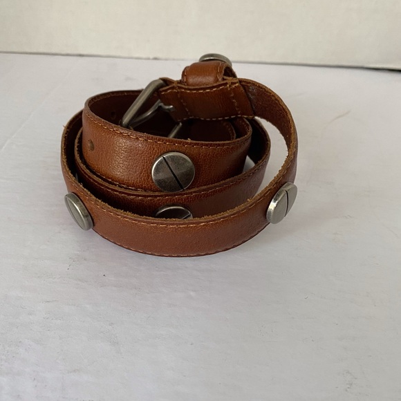 BETSEY JOHNSON BROWN LEATHER BELT - Picture 2 of 7